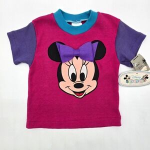 Vintage 80s 90s Disney Babies Minnie Mouse w/ Bow T Shirt Toddler 18 Months